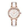 Fashion Quartz Watch For Ladies With Ceramic Watchband Butterfly Buckle Waterproof Mineral Strengthened Glass Mirror Alloy Case Stainless Steel Clasp Round Dial