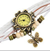 Fashion Retro Butterfly Pendant Bracelet Watch Stainless Steel