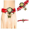 Fashion Retro Butterfly Pendant Bracelet Watch Stainless Steel