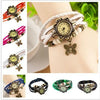 Fashion Retro Butterfly Pendant Bracelet Watch Stainless Steel