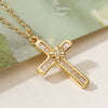 Fashion Retro Copper Geometric Cross Pendant Necklace For Women