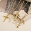 Fashion Retro Copper Geometric Cross Pendant Necklace For Women