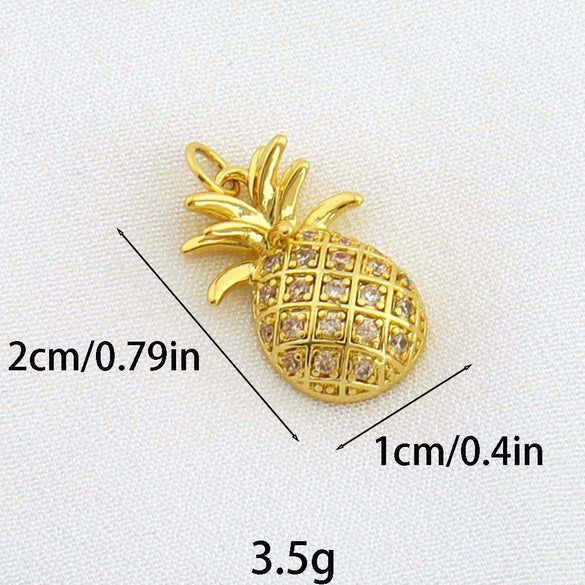 Fashion Retro Copper Plated 18K Gold Fivepointed Star Pineapple Pendant Diy Jewelry Accessories For Bracelet Necklace Earrings Keychain With Electroplating Process