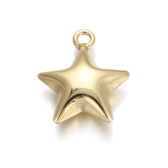 Fashion Retro Copper Plated 18K Gold Fivepointed Star Pineapple Pendant Diy Jewelry Accessories For Bracelet Necklace Earrings Keychain With Electroplating Process