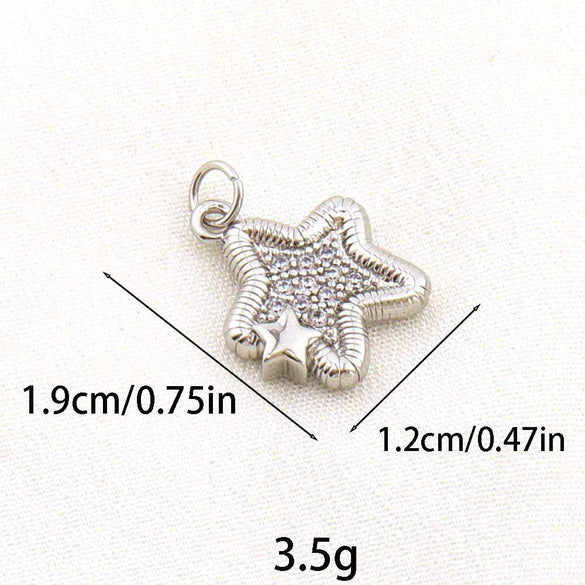 Fashion Retro Copper Plated 18K Gold Fivepointed Star Pineapple Pendant Diy Jewelry Accessories For Bracelet Necklace Earrings Keychain With Electroplating Process