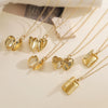 Fashion Retro Copper Plated Zircon Heart Photo Clip Pendant Necklace Geometric Style