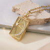 Fashion Retro Copper Plated Zircon Heart Photo Clip Pendant Necklace Geometric Style