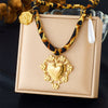 Fashion Retro Creative Printed Cotton Stainless Steel Pendant Love Butterfly Necklace With Animal Zodiac Pattern And Electroplating Design