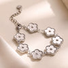 Fashion Retro Flower Stainless Steel Women's Bracelet With Electroplating