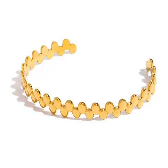 Fashion Retro Geometric Oval Bean Stitching Stainless Steel Electroplated Bracelet
