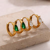 Fashion Retro Geometric Shape 316L Stainless Steel Goldplated Earrings For Women
