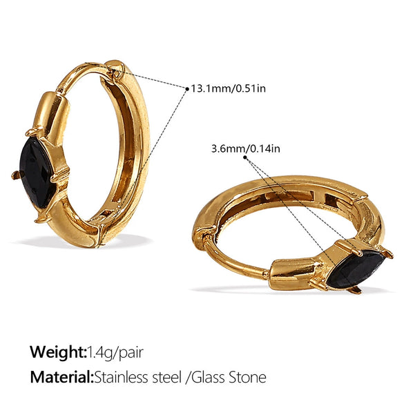 Fashion Retro Geometric Shape 316L Stainless Steel Goldplated Earrings For Women