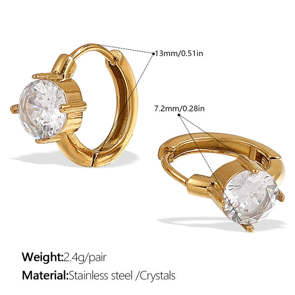 Fashion Retro Geometric Shape 316L Stainless Steel Goldplated Earrings For Women