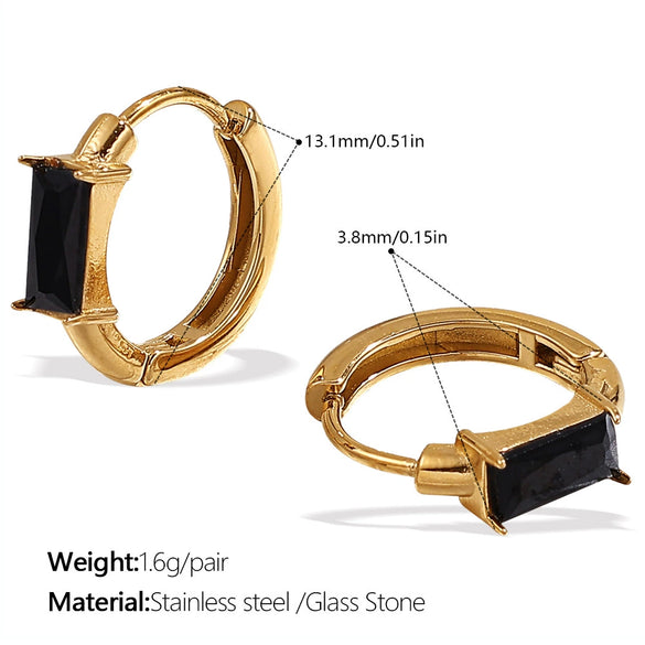 Fashion Retro Geometric Shape 316L Stainless Steel Goldplated Earrings For Women