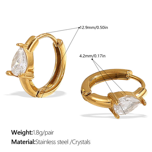 Fashion Retro Geometric Shape 316L Stainless Steel Goldplated Earrings For Women