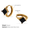 Fashion Retro Geometric Shape 316L Stainless Steel Goldplated Earrings For Women
