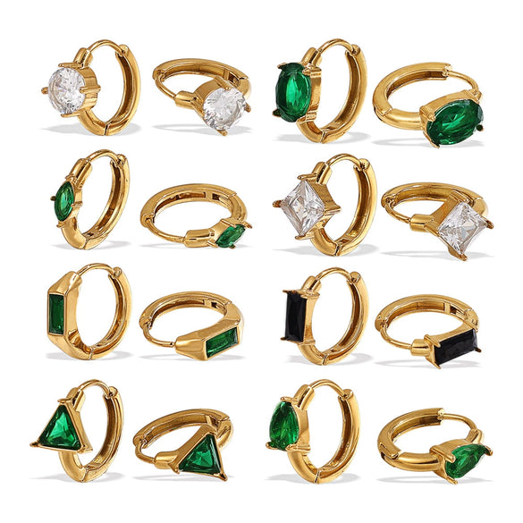 Fashion Retro Geometric Shape 316L Stainless Steel Goldplated Earrings For Women