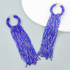 Fashion Retro Glass Tube Woven Long Tassel Geometric Women's Earrings