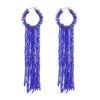 Fashion Retro Glass Tube Woven Long Tassel Geometric Women's Earrings