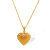Fashion Retro Heart 316L Stainless Steel Gold Plated Pendant Necklace For Women