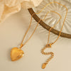 Fashion Retro Heart 316L Stainless Steel Gold Plated Pendant Necklace For Women