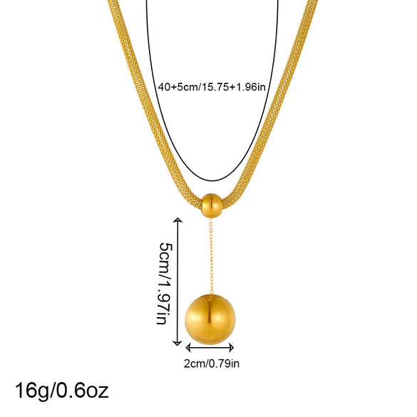 Fashion Retro Highend Stainless Steel Semicircle Earrings Necklaces Set With Goldplated Treatment