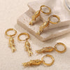 Fashion Retro Jewelry 316L Stainless Steel Electroplated 18K Gold Small Fish Shape Ear Buckle For Women