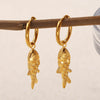 Fashion Retro Jewelry 316L Stainless Steel Electroplated 18K Gold Small Fish Shape Ear Buckle For Women