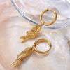 Fashion Retro Jewelry 316L Stainless Steel Electroplated 18K Gold Small Fish Shape Ear Buckle For Women
