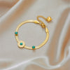 Fashion Retro Light Luxury Jewelry Snake Bone Chain Necklace And Bracelet Natural Turquoise Titanium Steel Electroplated