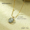Fashion Retro Light Luxury Natural Stone Stainless Steel Women's Pendant Clavicle Chain Set With Gems