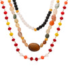Fashion Retro Luxury Titanium Steel Gold Plated Agate Handmade Beaded Necklace With Geometric Pattern For Women