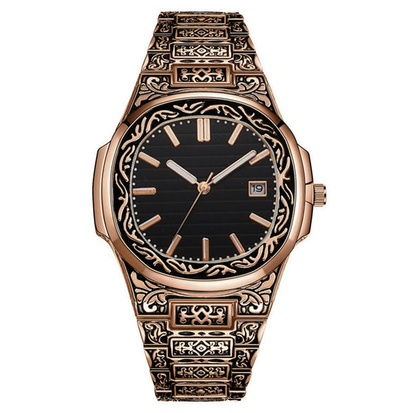 Fashion Retro Men's Alloy Watch With Oval Dial