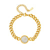 Fashion Retro Round Card Carving Queen Portrait Titanium Steel Electroplated Women's Bracelet