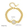 Fashion Retro Round Card Carving Queen Portrait Titanium Steel Electroplated Women's Bracelet