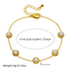 Fashion Retro Round Pearl Stainless Steel Jewelry Set With Electroplating Bracelet Earrings Necklace Accessories