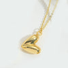 Fashion Retro Shell Pendant Necklace For Ladies Copper Material Heart Shape Electroplating Process O Word Chain