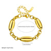 Fashion Retro Simple Geometric Oval Stainless Steel Goldplated Jewelry Bracelet For Women