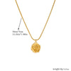 Fashion Retro Simple Goldplated Stainless Steel Rose Medal Jewelry Set For Women