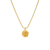 Fashion Retro Simple Goldplated Stainless Steel Rose Medal Jewelry Set For Women