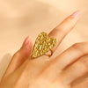 Fashion Retro Smooth Texture Ring Stainless Steel Nonfading Geometric Electroplated Unisex
