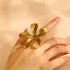 Fashion Retro Smooth Texture Ring Stainless Steel Nonfading Geometric Electroplated Unisex