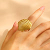 Fashion Retro Smooth Texture Ring Stainless Steel Nonfading Geometric Electroplated Unisex