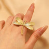 Fashion Retro Smooth Texture Ring Stainless Steel Nonfading Geometric Electroplated Unisex