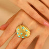 Fashion Retro Smooth Texture Ring Stainless Steel Nonfading Geometric Electroplated Unisex