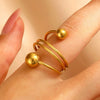 Fashion Retro Smooth Texture Ring Stainless Steel Nonfading Geometric Electroplated Unisex