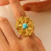 Fashion Retro Smooth Texture Ring Stainless Steel Nonfading Geometric Electroplated Unisex
