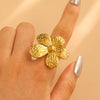 Fashion Retro Smooth Texture Ring Stainless Steel Nonfading Geometric Electroplated Unisex