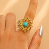 Fashion Retro Smooth Texture Ring Stainless Steel Nonfading Geometric Electroplated Unisex