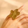 Fashion Retro Smooth Texture Ring Stainless Steel Nonfading Geometric Electroplated Unisex